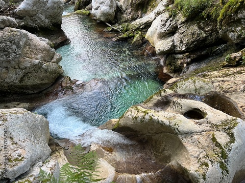 Sunik water grove or waterfalls on the Lepenca stream (Bovec, Slovenia) - Der Sunik-Wasserhain oder Wasserfälle am Bach Lepenca (Slowenien) - Šunikov vodni gaj v Lepeni (Slovenija) photo