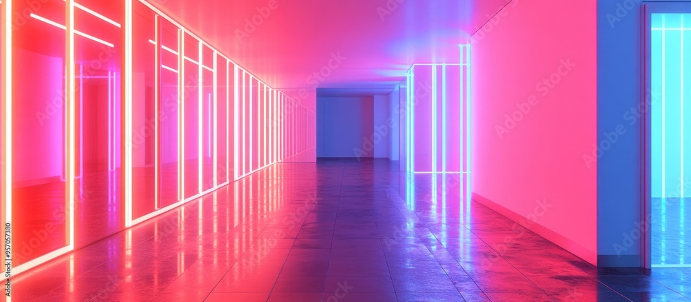 Modern conceptual interior space 3D rendering Modern conceptual interior space 3D rendering