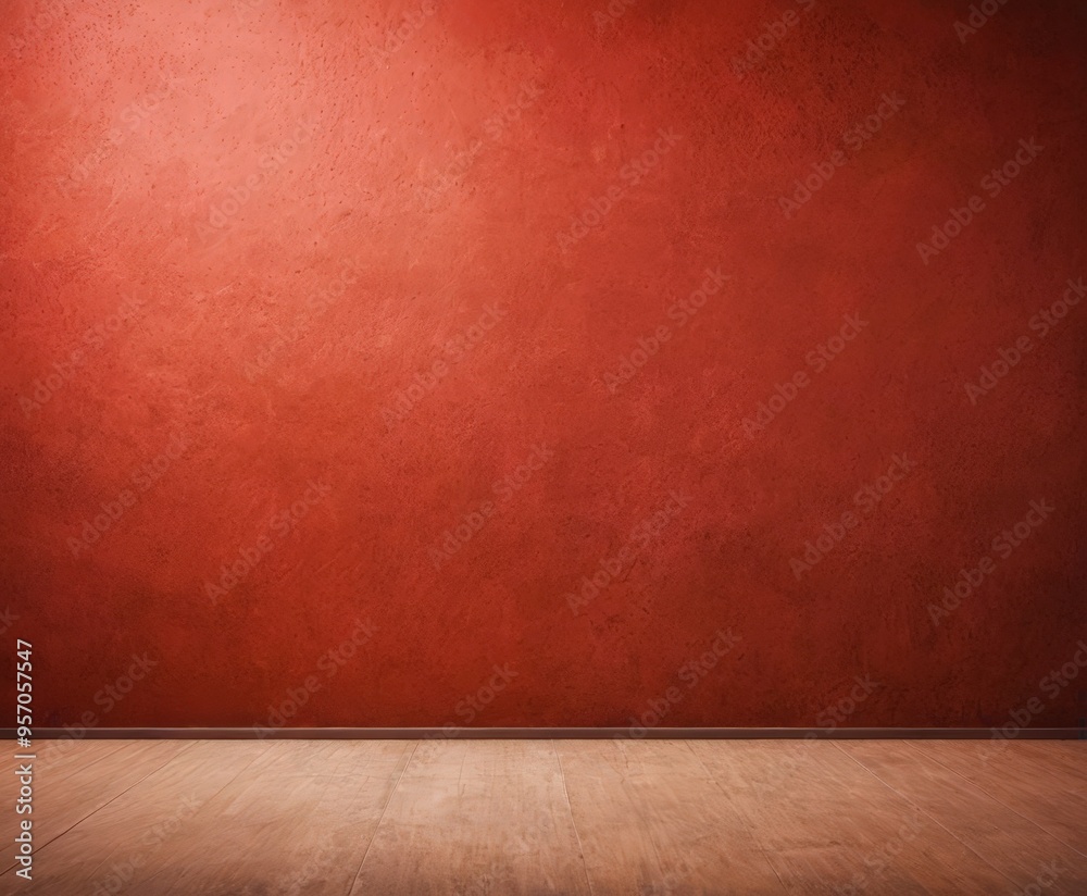 red wall with wooden floor in empty room red wall with wooden floor in empty room