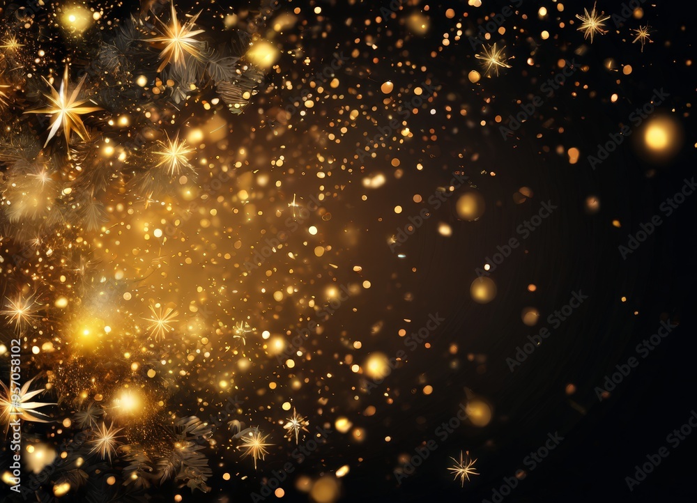 Fototapeta premium gold background with stars and sparkles