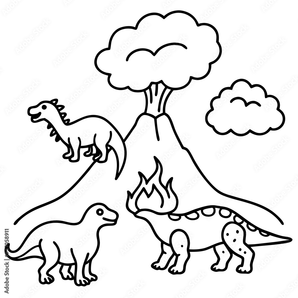 Prehistoric volcano erupting Prehistoric volcano erupting
