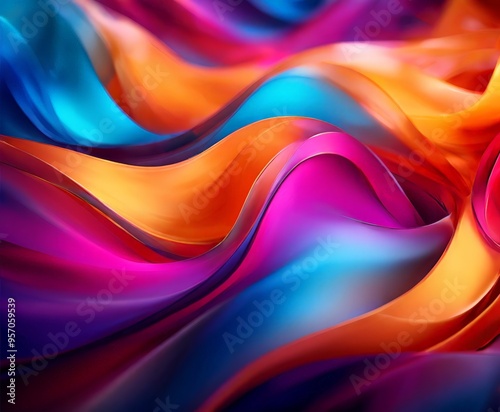 abstract background with colorful waves