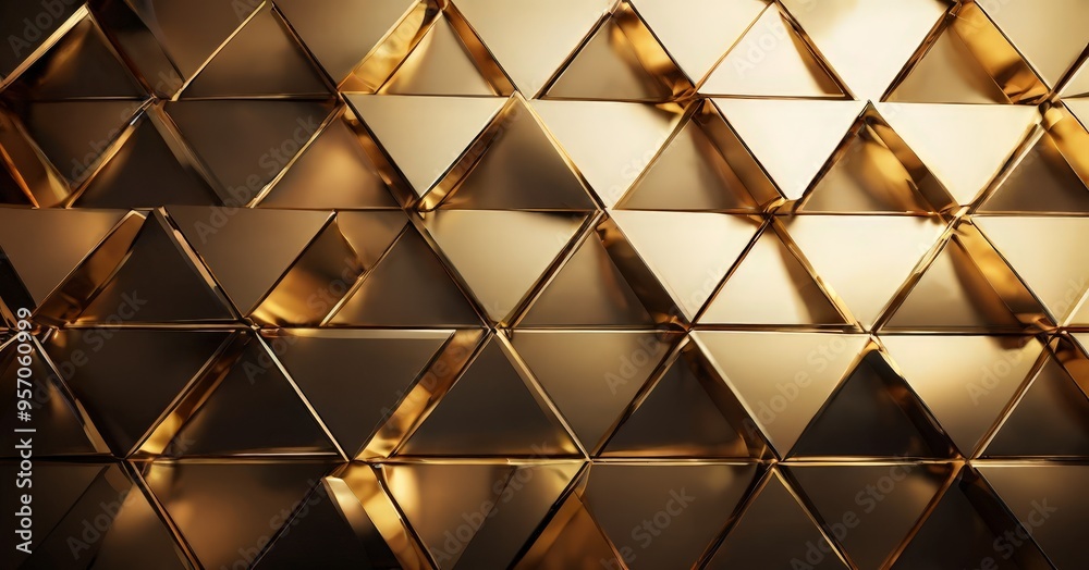 Naklejka premium gold triangles background