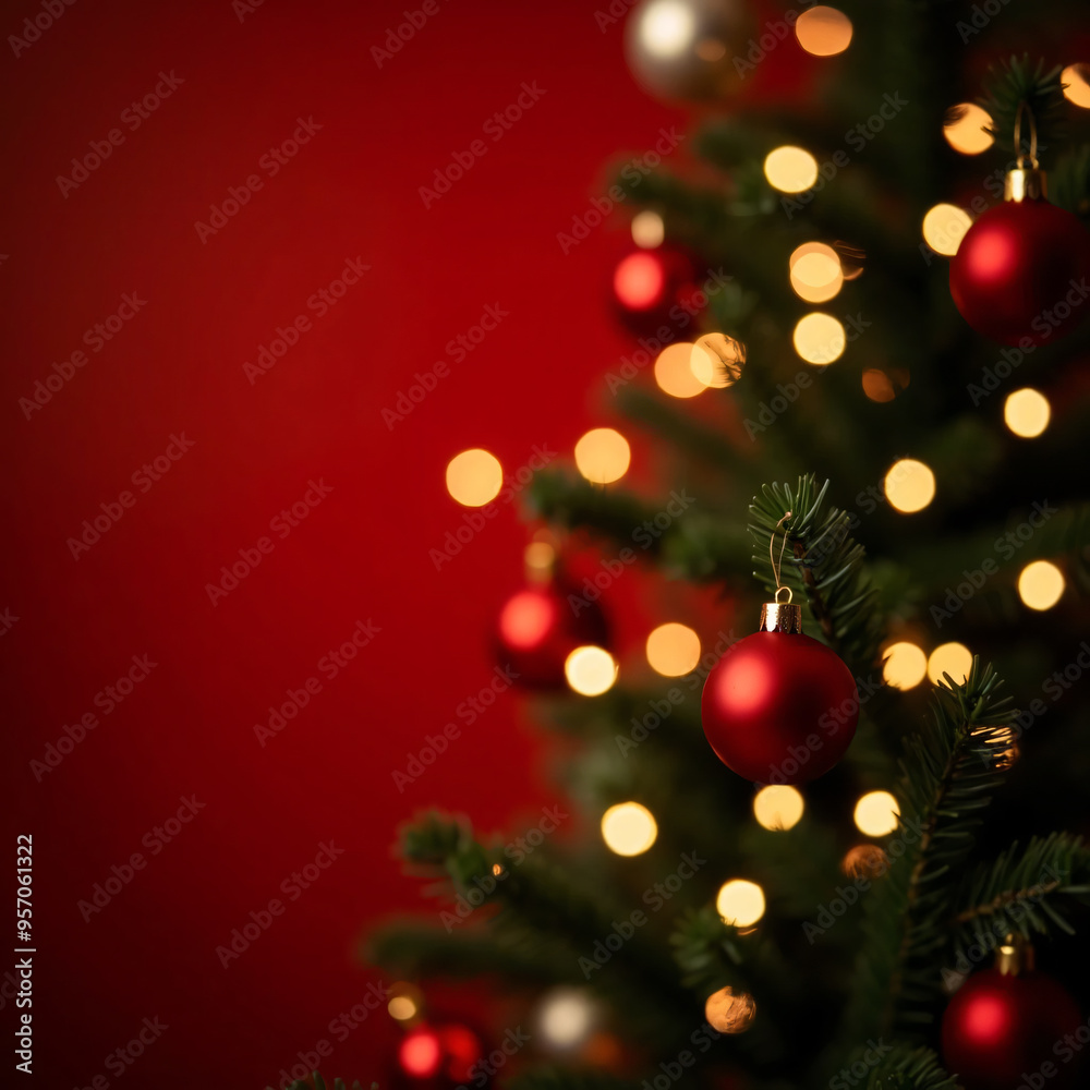 christmas tree with red balls christmas tree with red balls