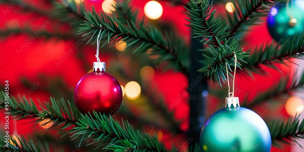 christmas tree decorations on red christmas tree decorations on red
