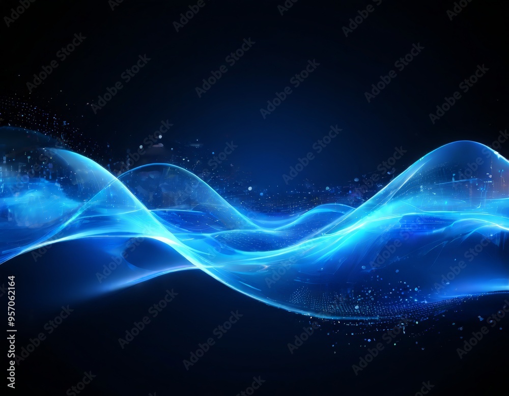 Obraz premium abstract blue wave background