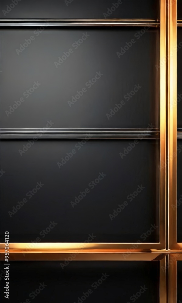 black and gold shelf with frame black and gold shelf with frame