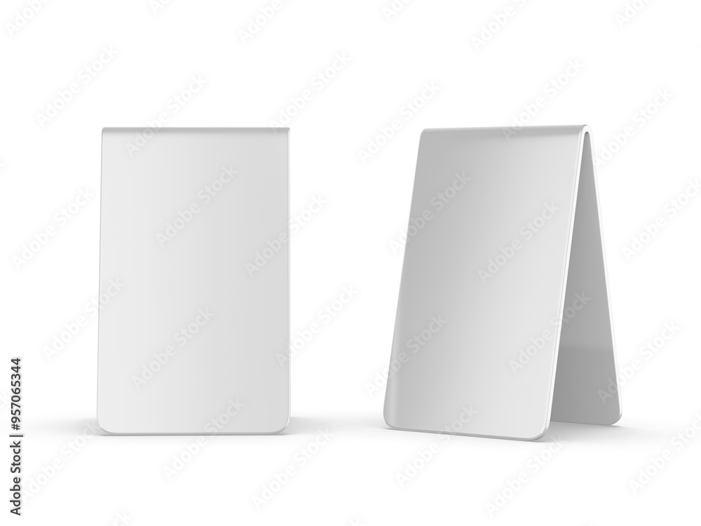 QR code scan blank stand 3d render illustration template.