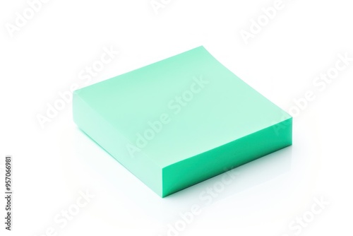 Mint blank post it sticky note isolated on white background 