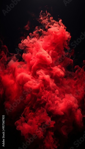 red smoke on black background