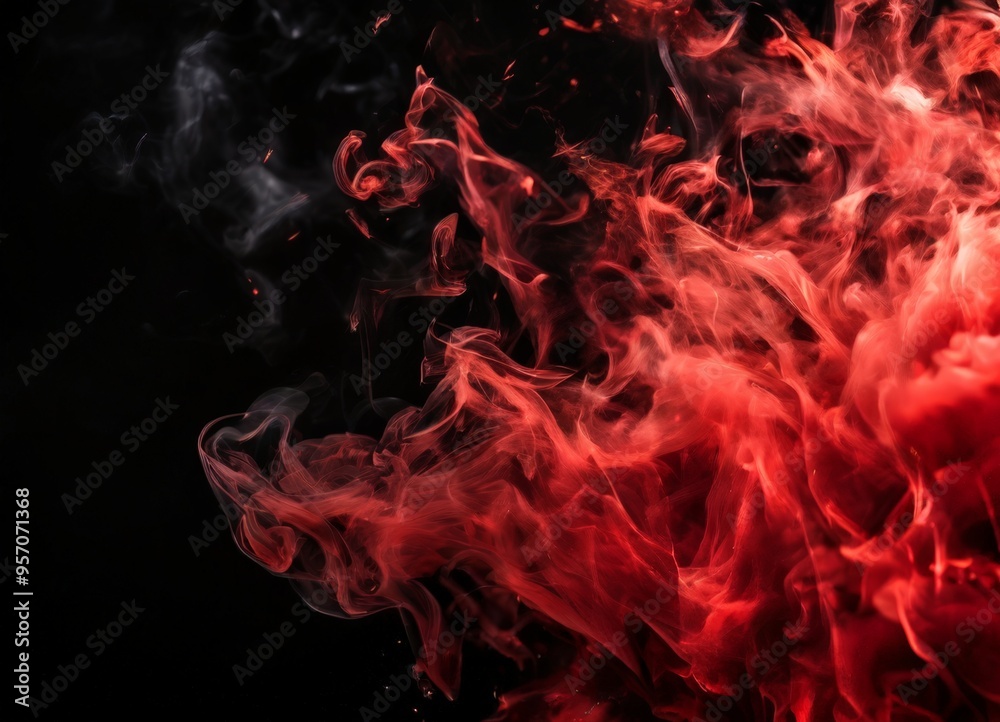 Fototapeta premium red and black background with smoke