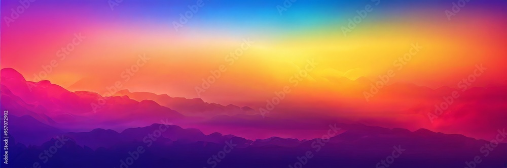 colorful background with mountains and clouds colorful background with mountains and clouds