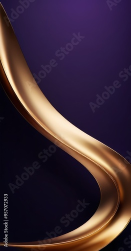 gold curved curve on purple background