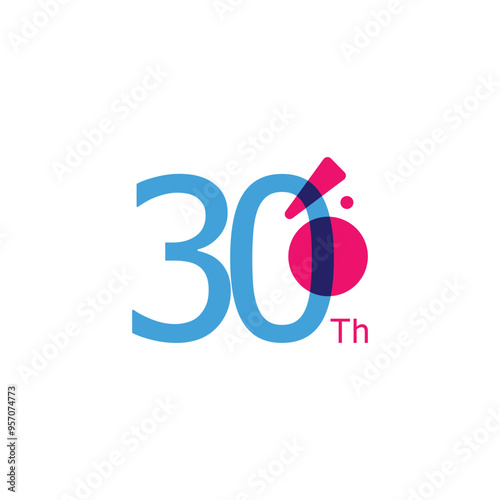 30 Th colorful Anniversary Number Collection Design Vector Template Illustration