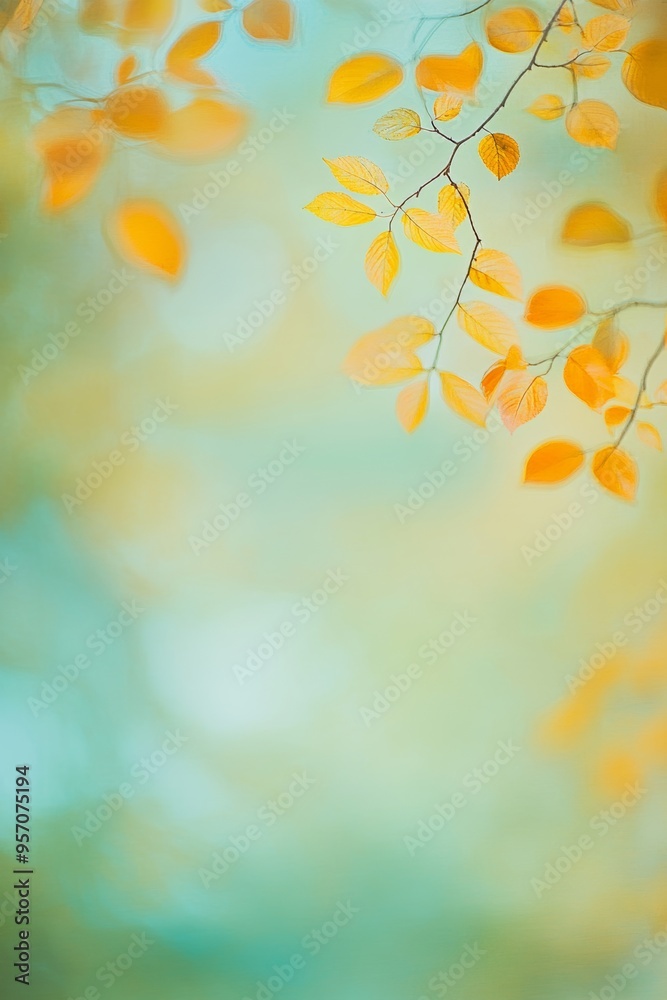 An autumn branch with colorful leaves against a defocused background. An autumn branch with colorful leaves against a defocused background.