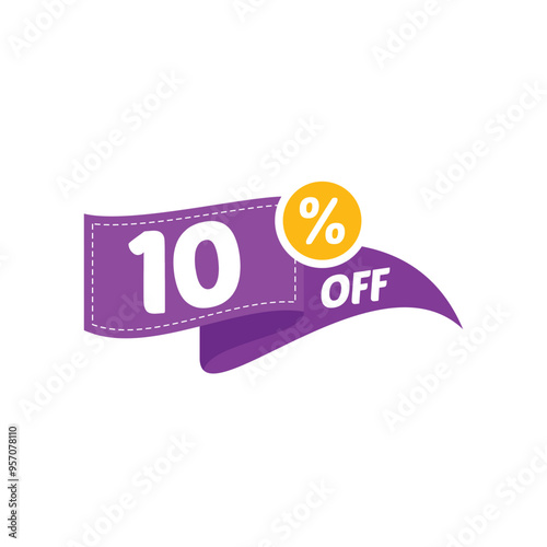 10% Discount Sale Vector Design Collection Template Illustration Flat