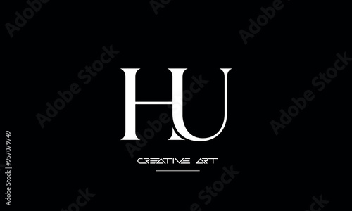 HU, UH, H, U abstract letters logo monogram