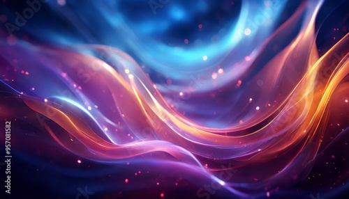 abstract background with colorful lines and stars