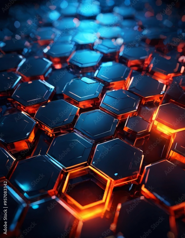abstract hexagon background with glowing lights abstract hexagon background with glowing lights