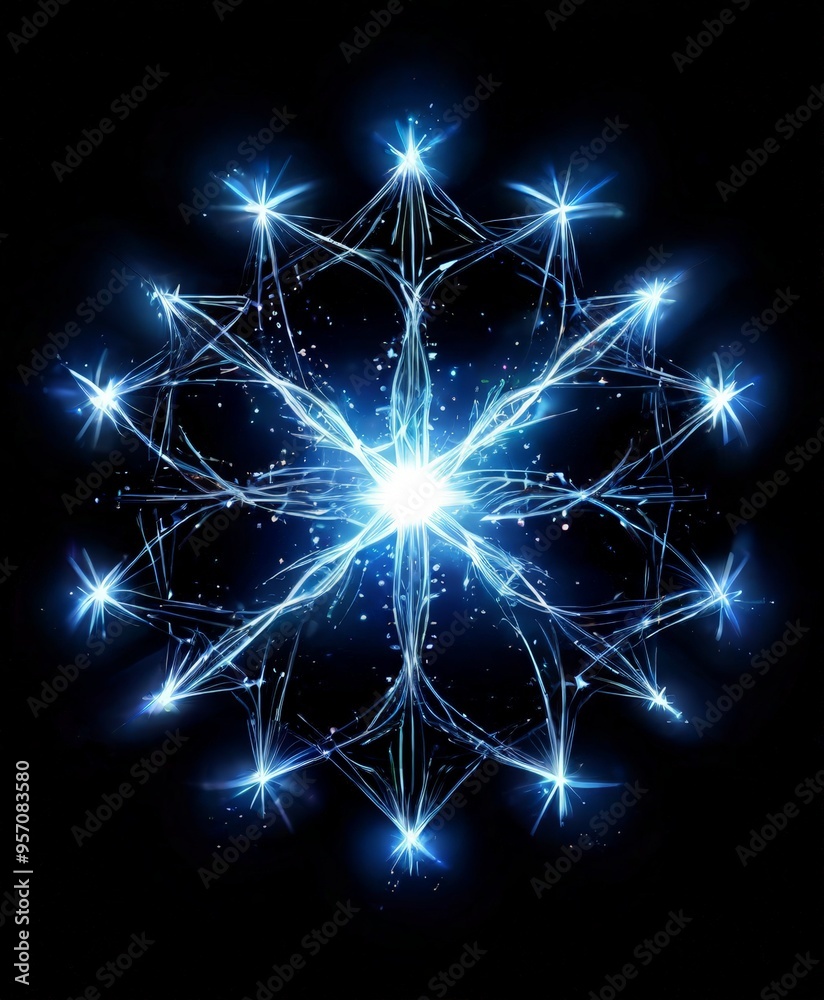 custom made wallpaper toronto digitalsnowflake with blue lights on black background