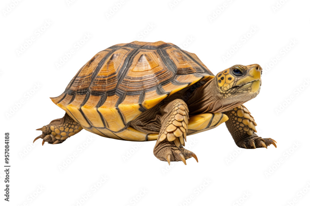 Obraz premium close up of a turtle, appropriate for use in publications on nature, education, and pet care