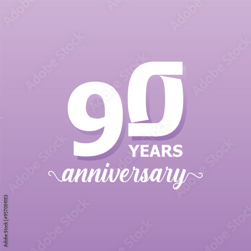 90 Years Anniversary Number design collection Vector Template Illustration