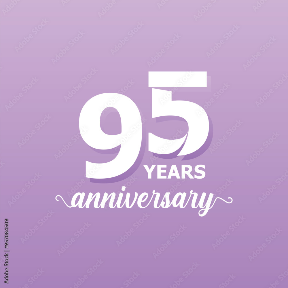 95 Years Anniversary Number design collection Vector Template Illustration 95 Years Anniversary Number design collection Vector Template Illustration