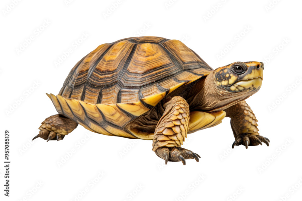 Obraz premium close up of a turtle, appropriate for use in publications on nature, education, and pet care