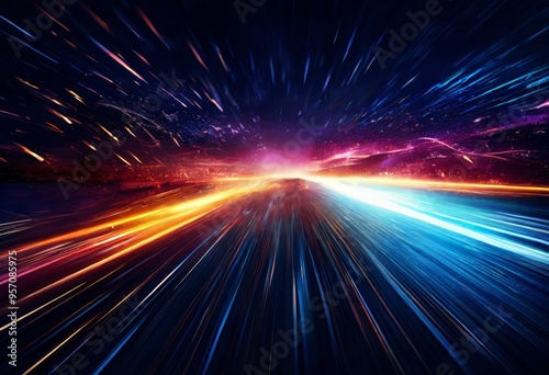 abstract background with colorful lines and stars