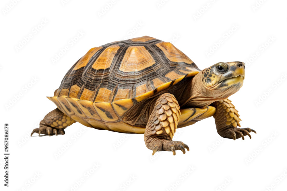 Obraz premium close up of a turtle, appropriate for use in publications on nature, education, and pet care