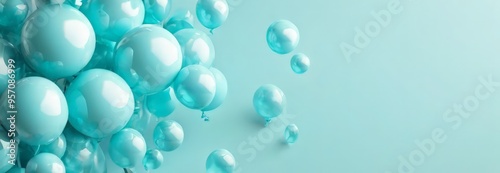 Wallpaper Mural blue balloons floating in the air Torontodigital.ca