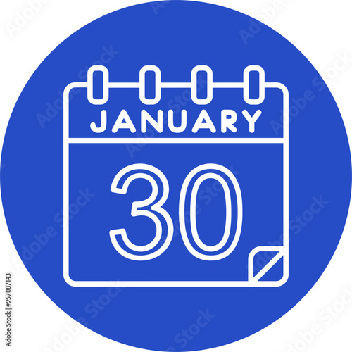 30 January Vector Icon Design