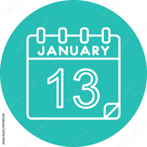 13 January Vector Icon Design