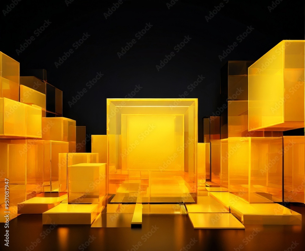yellow cube with black background yellow cube with black background
