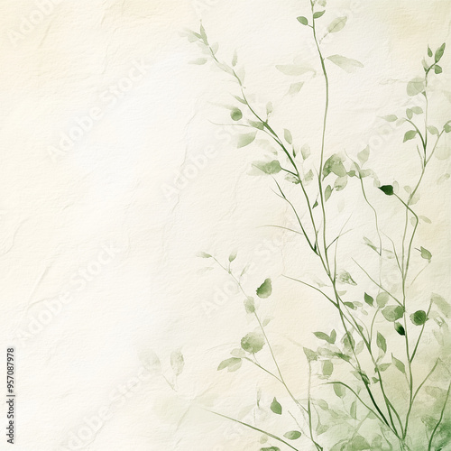 Delicate watercolor botanical digital paper floral background in soft basic nude beige tones