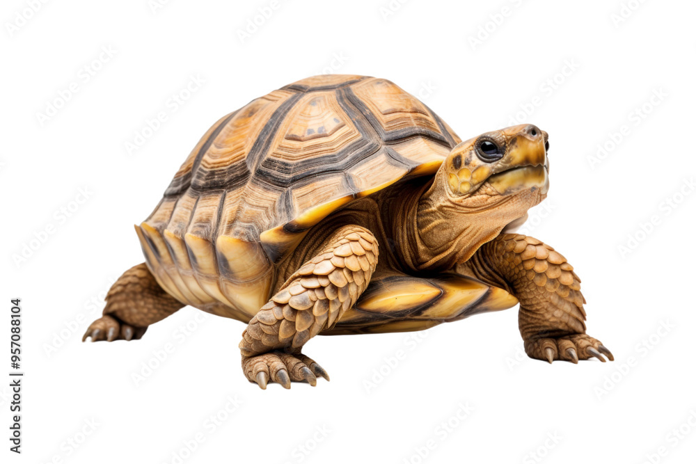 Obraz premium close up of a turtle, appropriate for use in publications on nature, education, and pet care