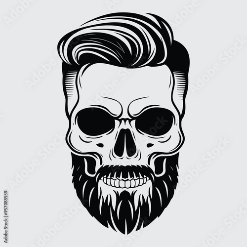 Human skull face isolated on white background.