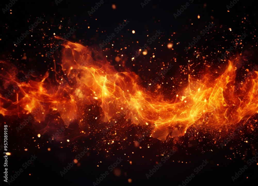 fire with sparks flying around it fire with sparks flying around it