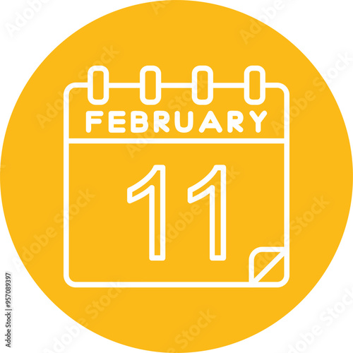11 February Vector Icon Design