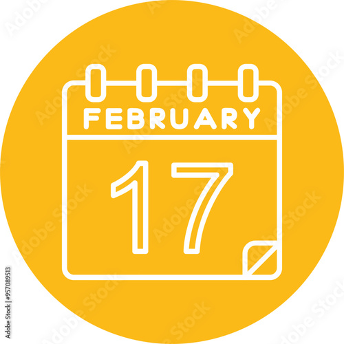 17 February Vector Icon Design
