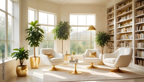 Photo interior modern design room 3d illustration
