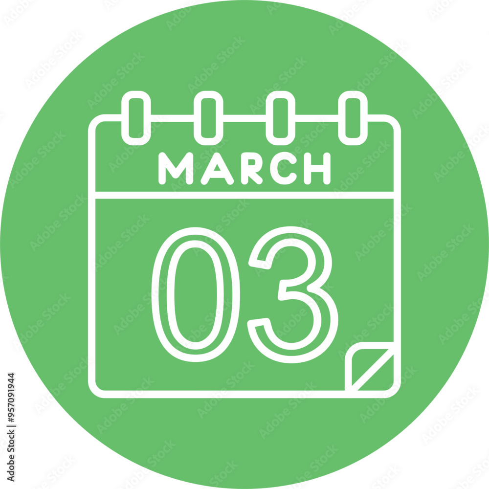 3 March Vector Icon Design 3 March Vector Icon Design