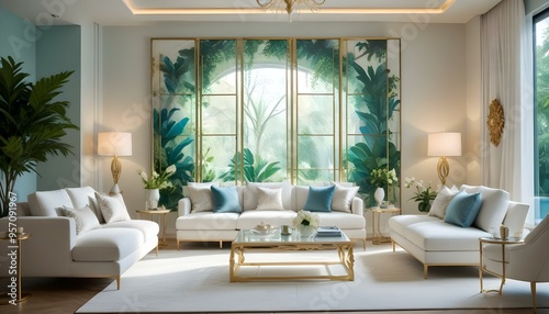 Photo interior modern design room 3d illustration