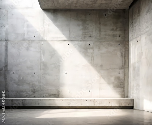 room with concrete wall and window