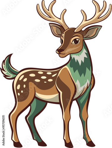 Deer art victor illustration