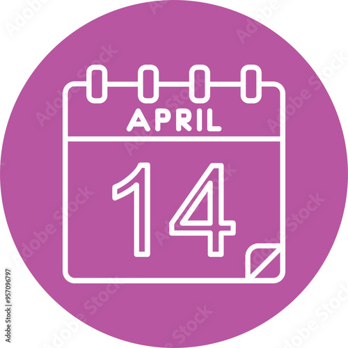 14 April Vector Icon Design