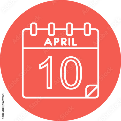 10 April Vector Icon Design