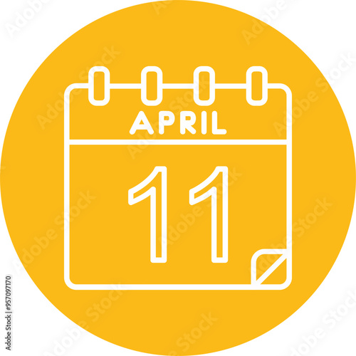 11 April Vector Icon Design