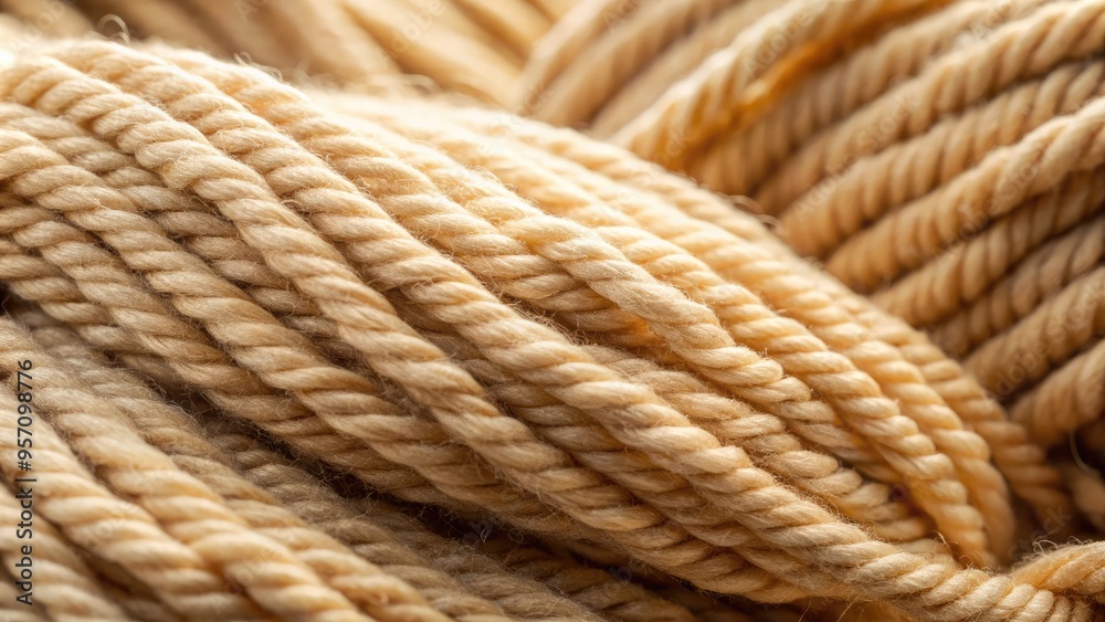 Soft, textured woolen fibers of a beige macro photograph showcasing intricate details and warm, earthy tones. Soft, textured woolen fibers of a beige macro photograph showcasing intricate details and warm, earthy tones.