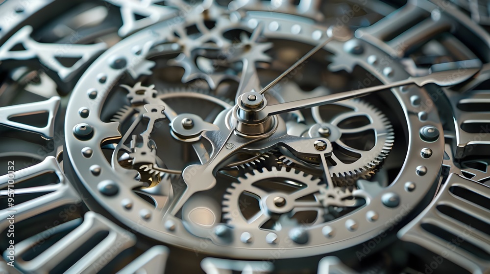 close-up of the clock made of silver metal. close-up of the clock made of silver metal.